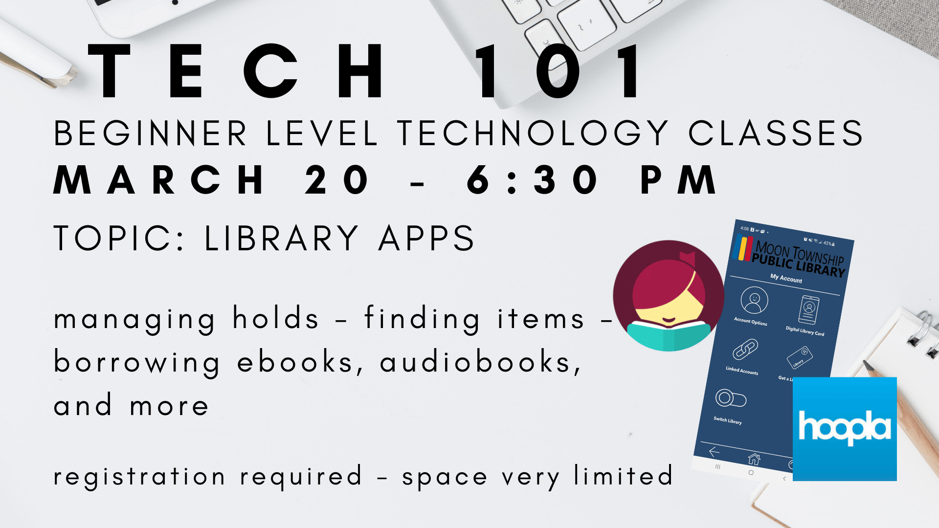 Tech 101 Library Apps 2023 03 20 – Moon Township Public Library