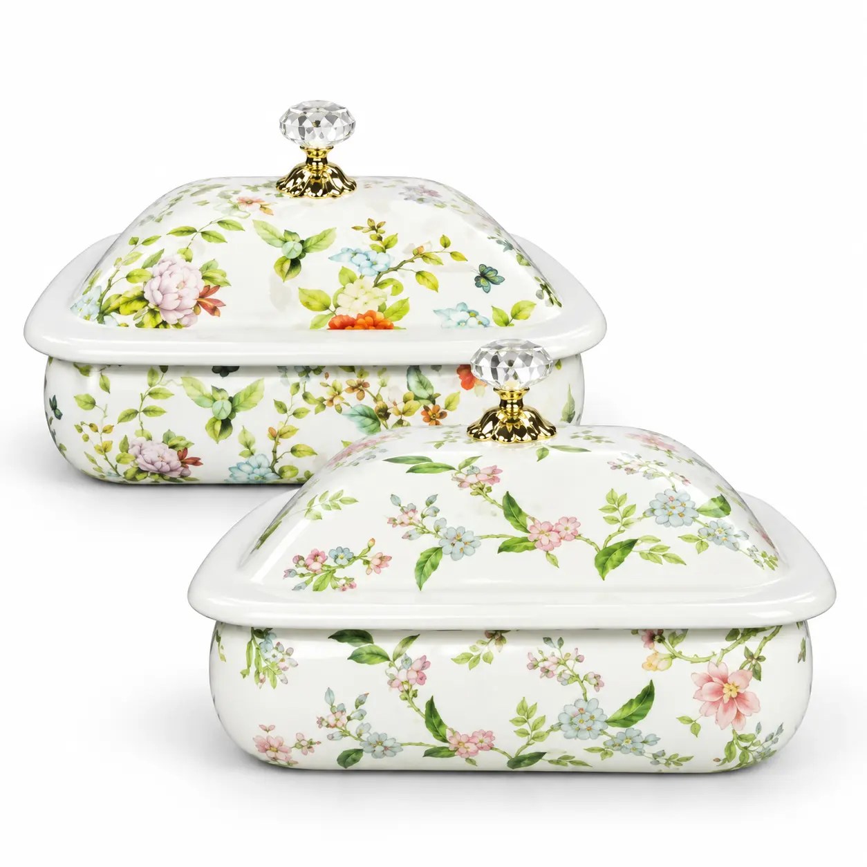 MOONLU European Enamel Bread Box on a white background