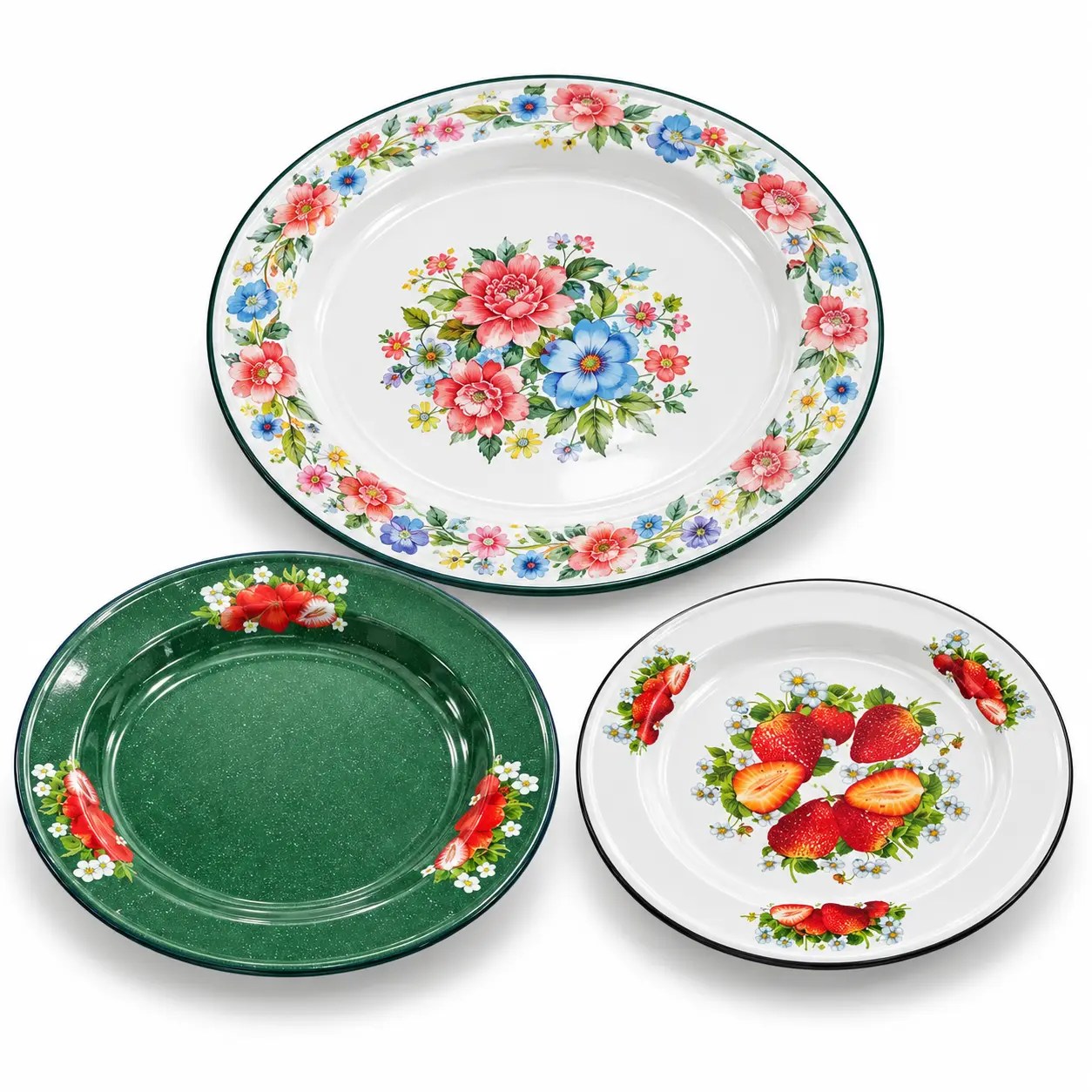 MOONLU Enamel Tea Tray Series on a white background