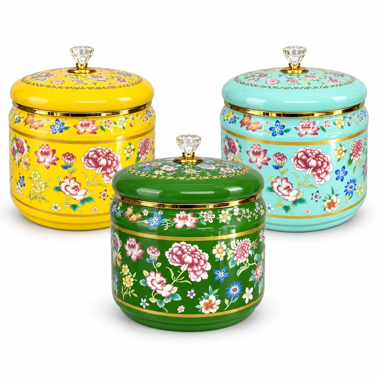 MOONLU Multipurpose Enamel Candy Canister on a white background