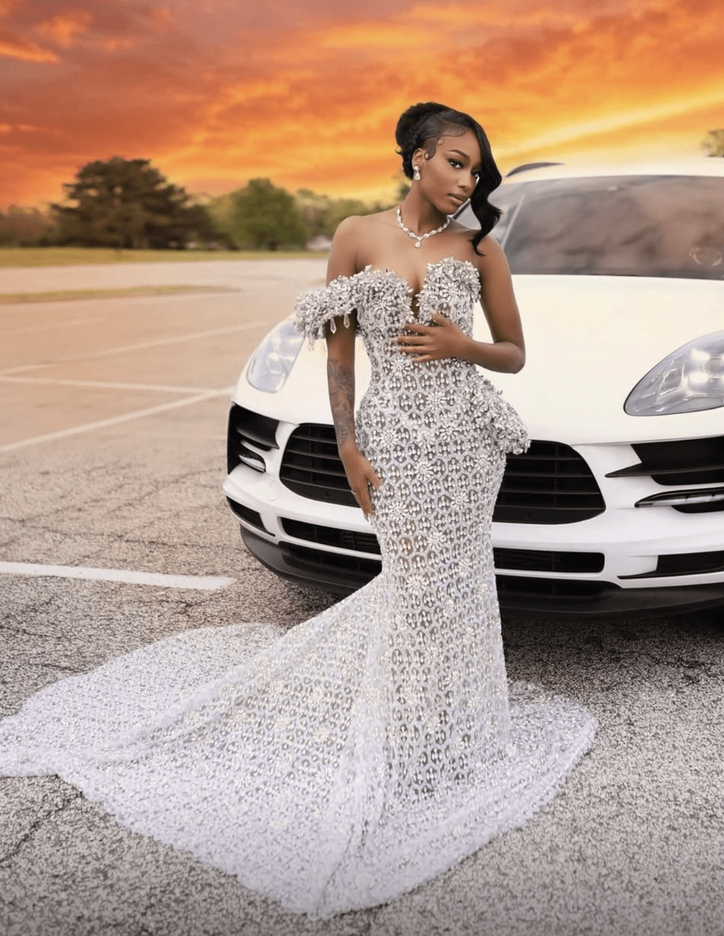 Luxe Silver Jitter Gown