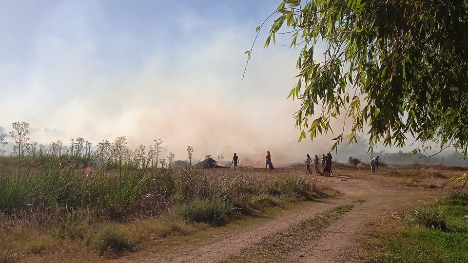 Incendio de un campo en Sofima alertó a los vecinos por cercanía a viviendas