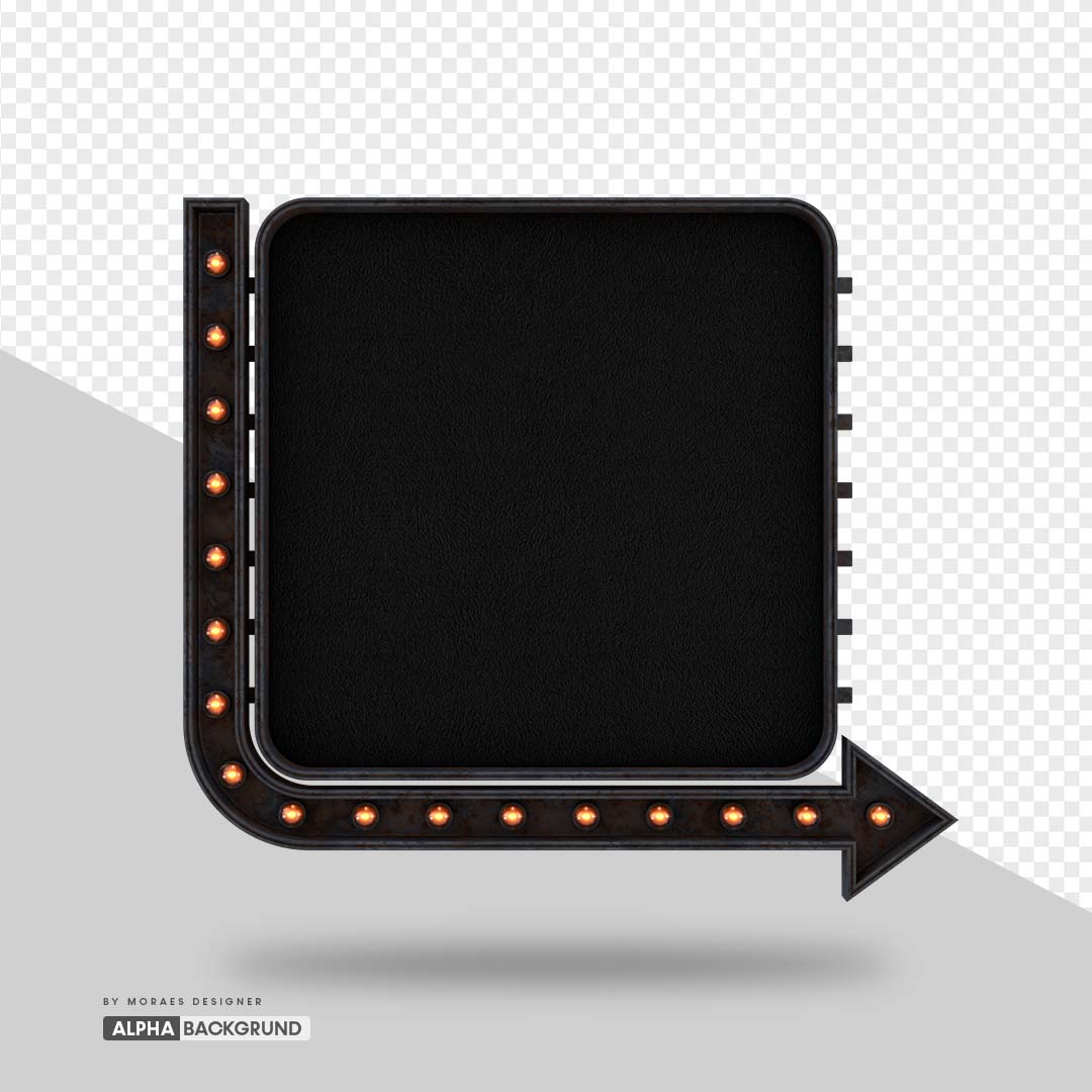 PNG FREE: Forma RETRO vintage com LUZES