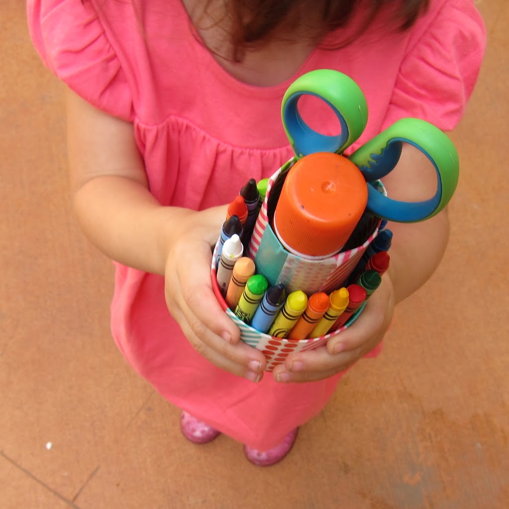 Art Supply Caddy from Recycled Items Morena's Corner