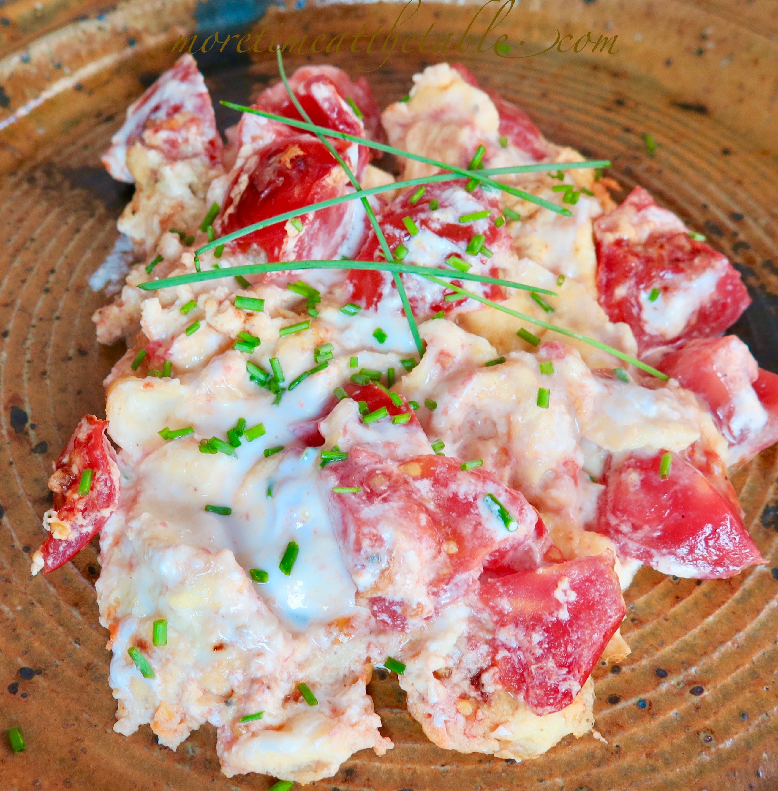 Tomato and Chive Yogurt Scrambled Eggs More Time at the Table