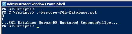 Powershell script to Backup and Restore SQL Database