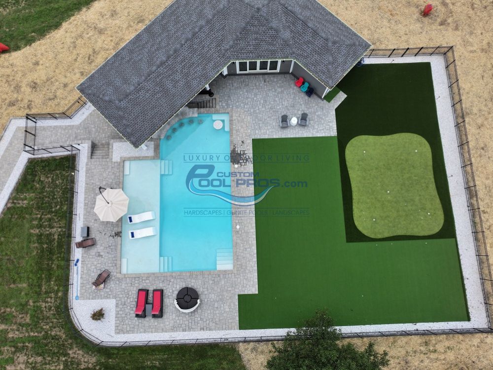 Pool with Golf Turf