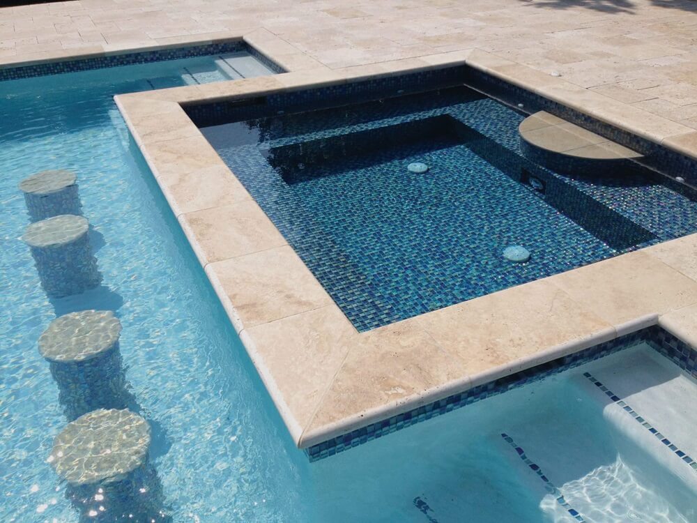 Tiled Spa & in Pool Stools