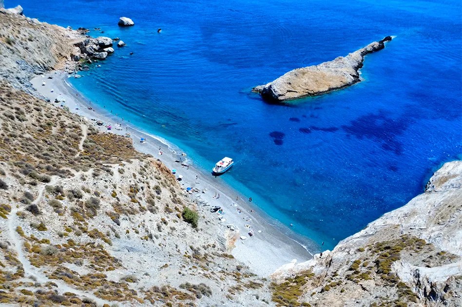 View of Katergo beach in Folegandros
