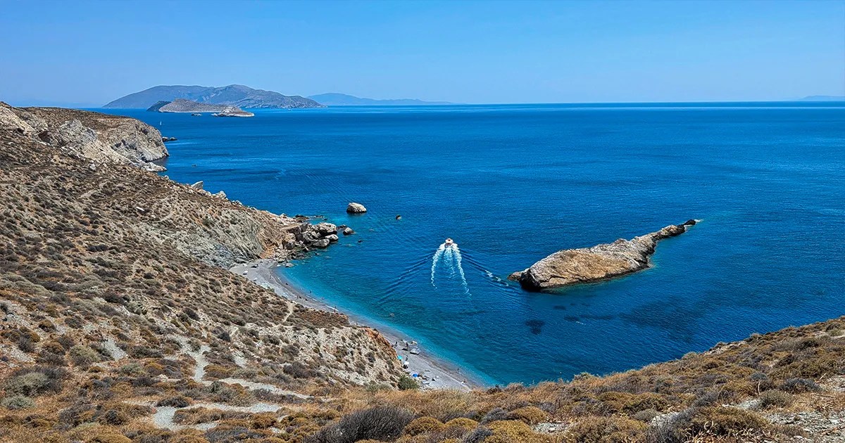 Katergo beach with boat.