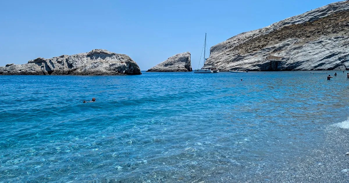 Man swimming at katergo beach.