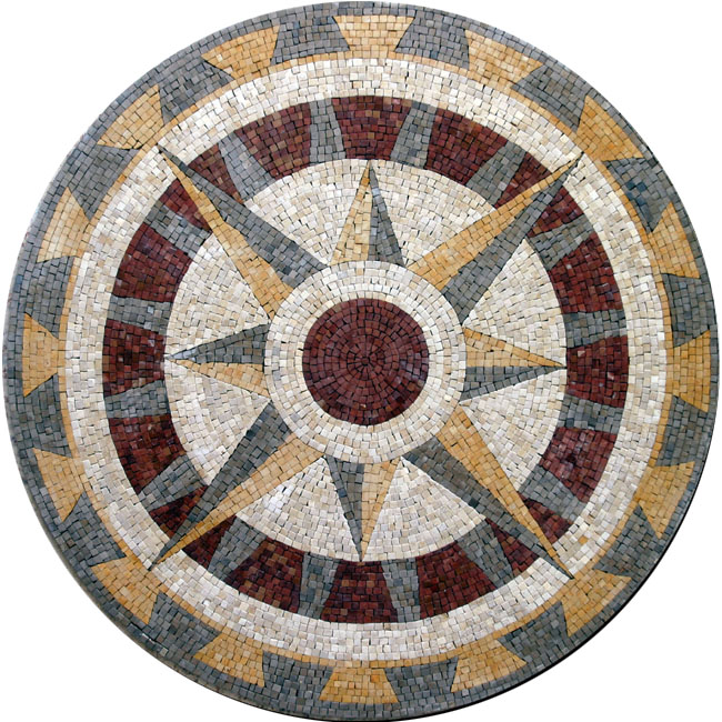 I've been told to get a 6 inner hole and cut it back to my 5 canopy. MD221 big compass medallion Mosaic | Mosaic Marble