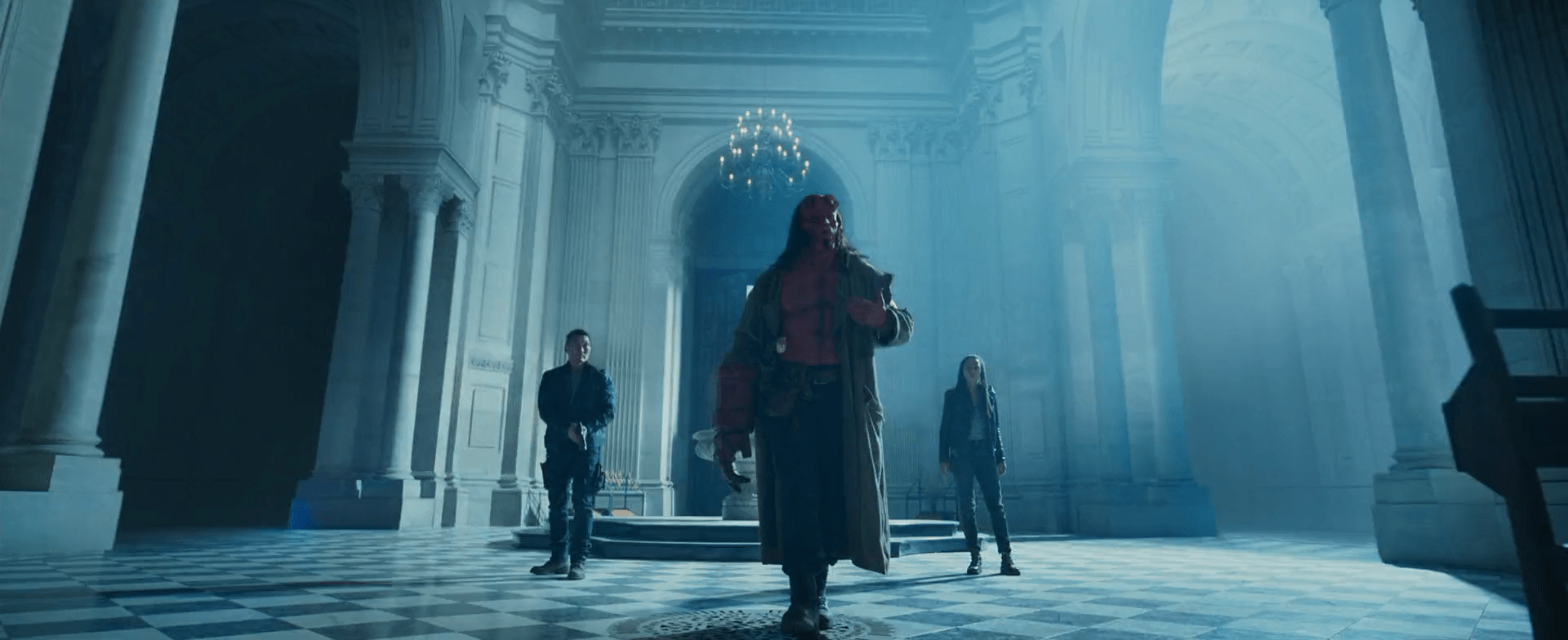 Ben Daimio (Daniel Dae Kim), Hellboy and Alice (Sasha Lane) ready for action