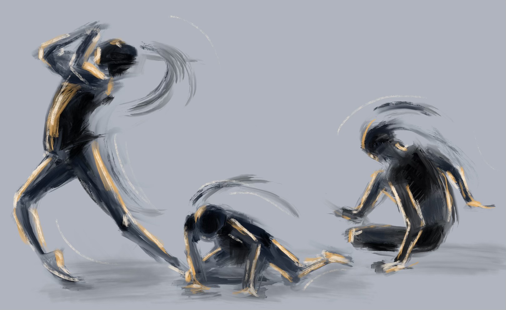 Illustration of three dancing figures.