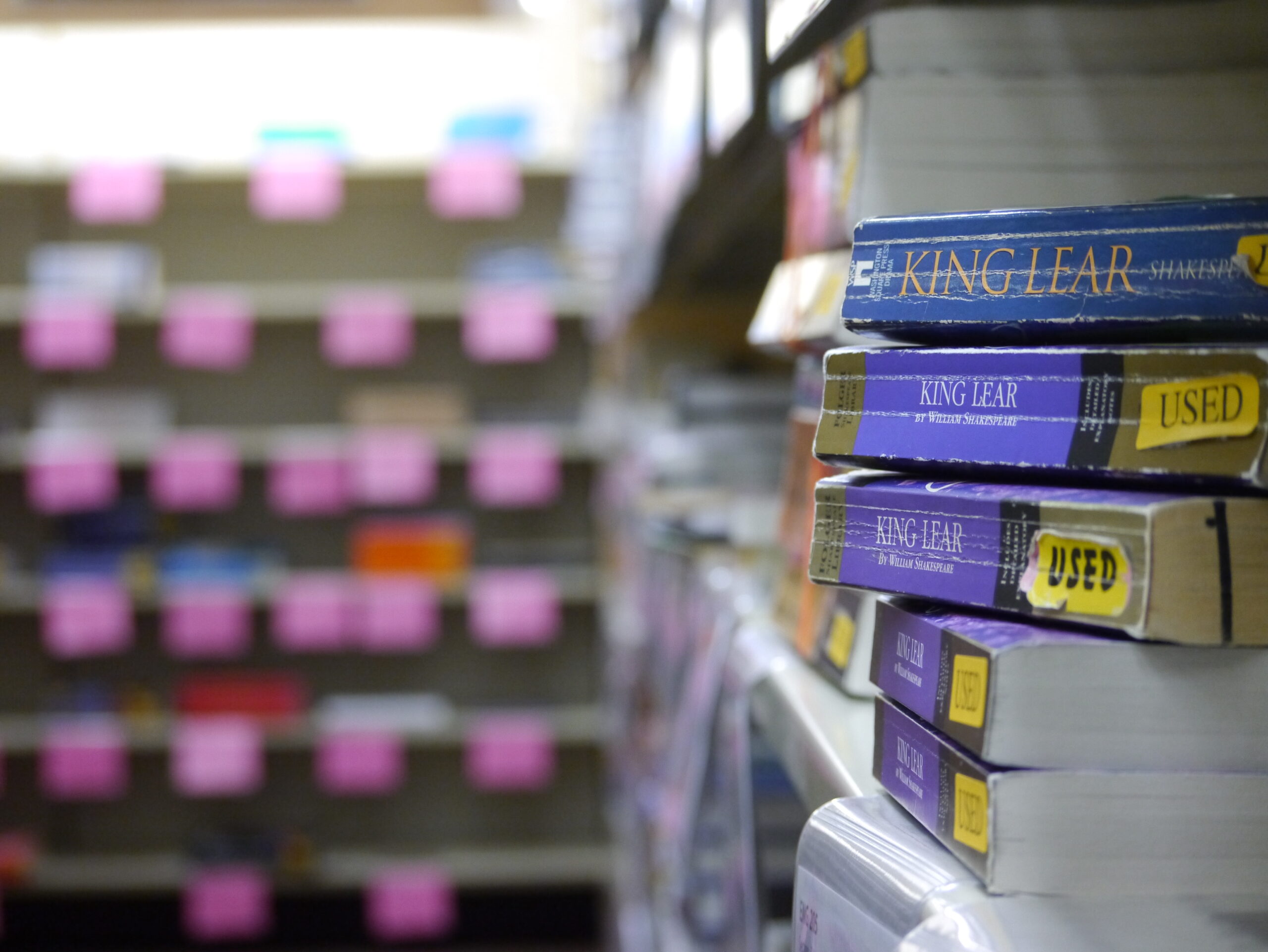 Photo of a stack used "King Lear" books