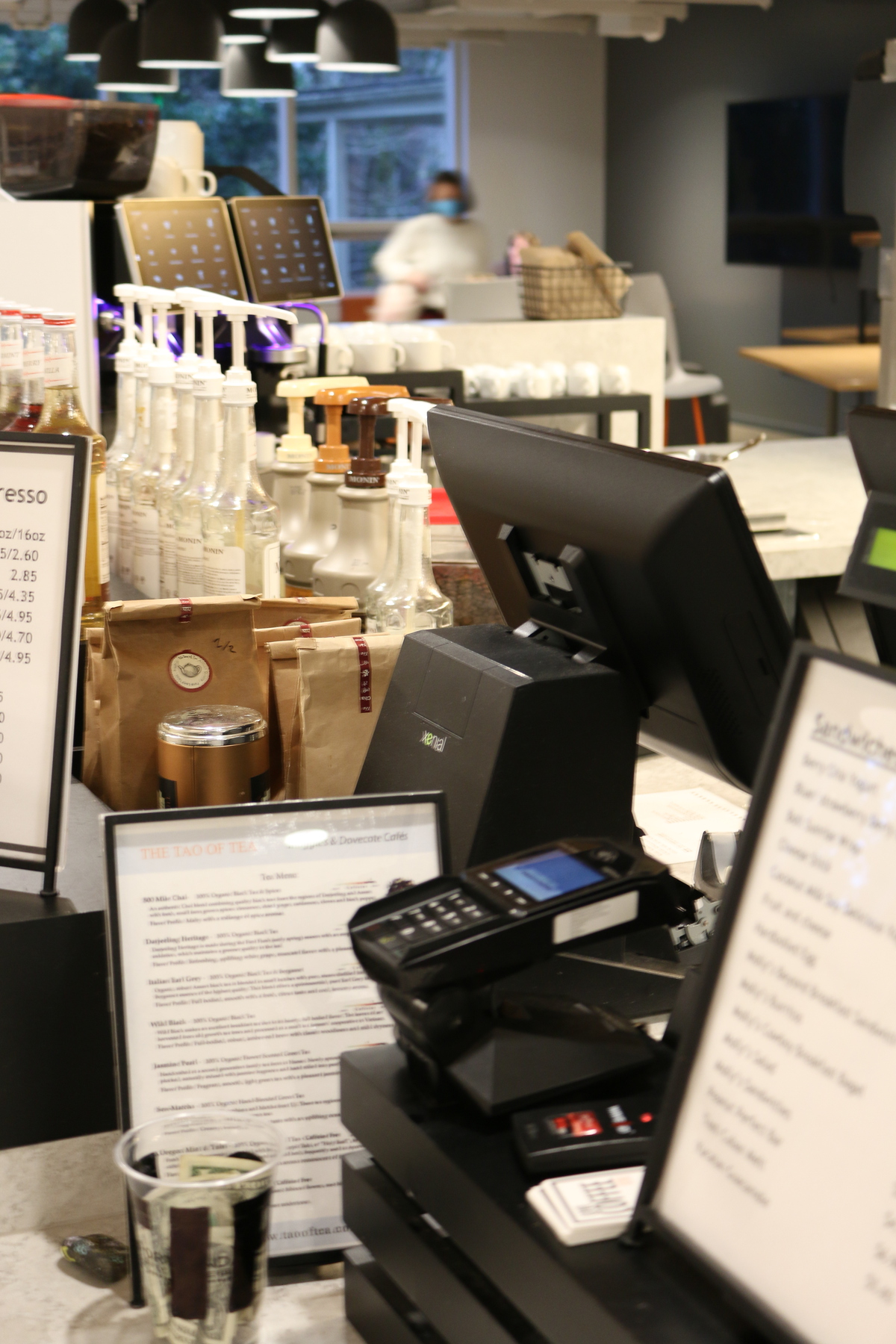 Picture of the register and cafe at the Trail room