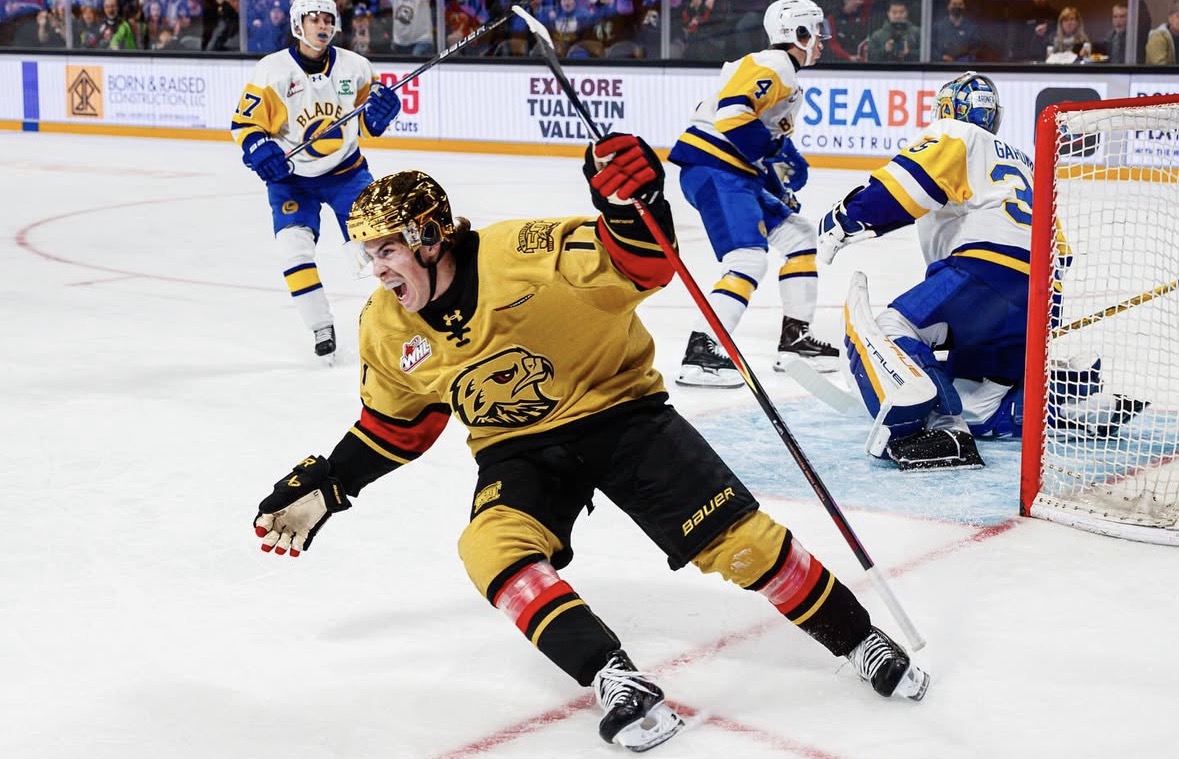 Hockey player after scoring