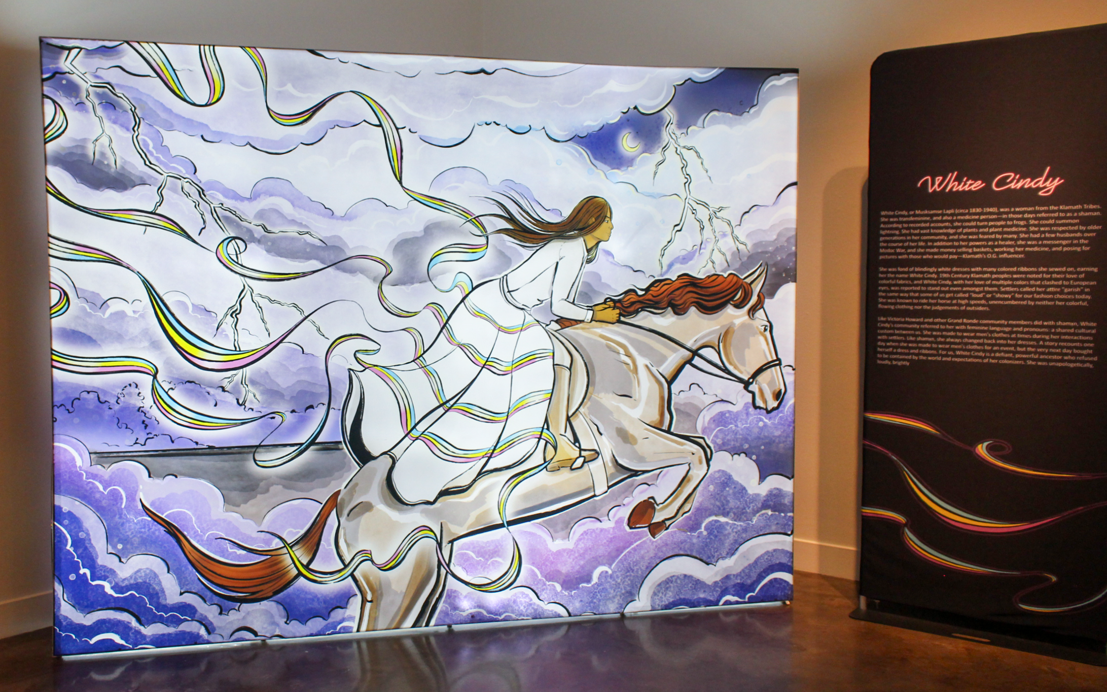 Littlebird’s art depicts White Cindy, a native woman from the Klamath tribe.