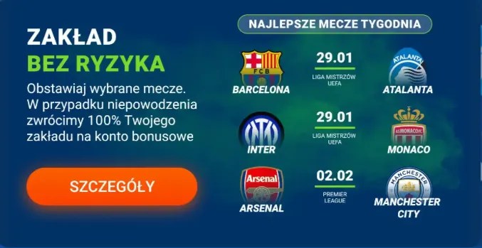 Promocja „Zakład bez ryzyka” w MostBet