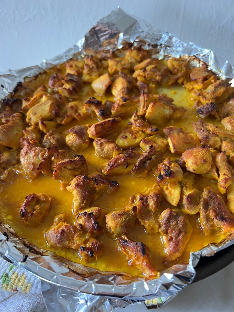 Chicken after cooking in the oven