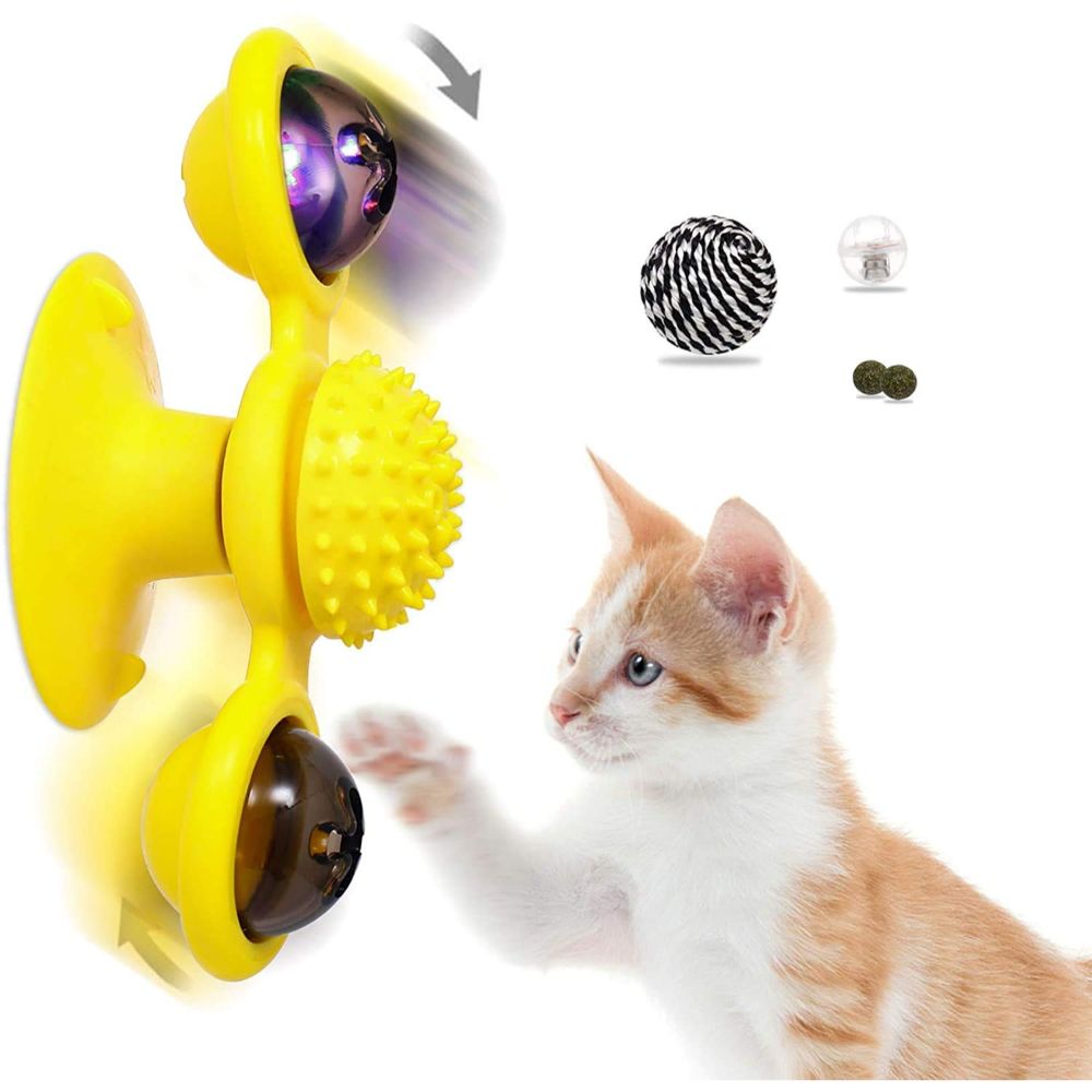 interactive cat windmill toy