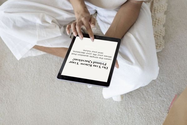Tablet showing the Motion and Mindset Primal Question article