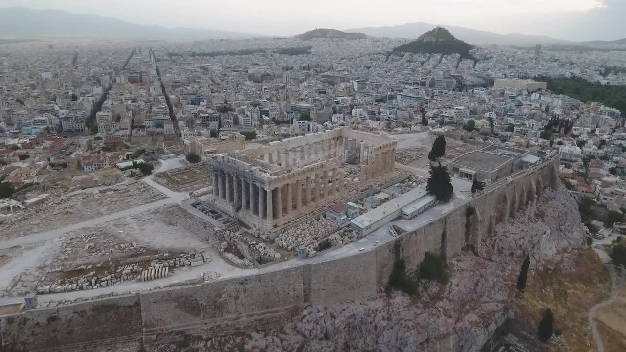 Temple of athena nike c. Aerial View Of Acropolis In Athens Stock Video Motion Array