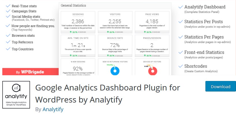 I have used this plugin of many project for my client. 10 Most Used Google Analytics Wordpress Plugins Motopress