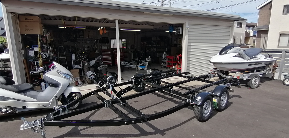 SEA MARINE  2艇積み 大型トレーラー SOREX TWIN JET 1000 LOW STYLE 2艇積 スチールフレーム 普通8ナンバー