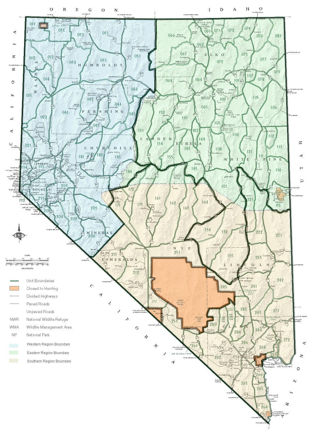 Nevada Hunting Management Maps 225detail Nevada Hunting Map NV Region Map 