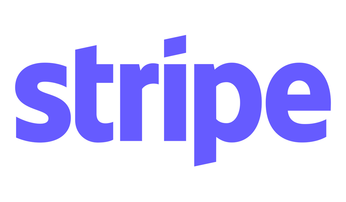 The image shows the word stripe in bold, lowercase, purple letters on a white background, representing the logo of Stripe, a payment processing company often used by businesses like Mountain Stream Bakery Software.
