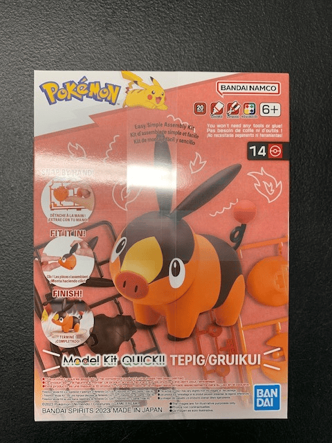 Bandai Pokemon Model Kit QUICK!! Tepig #14 - New Factory Sealed