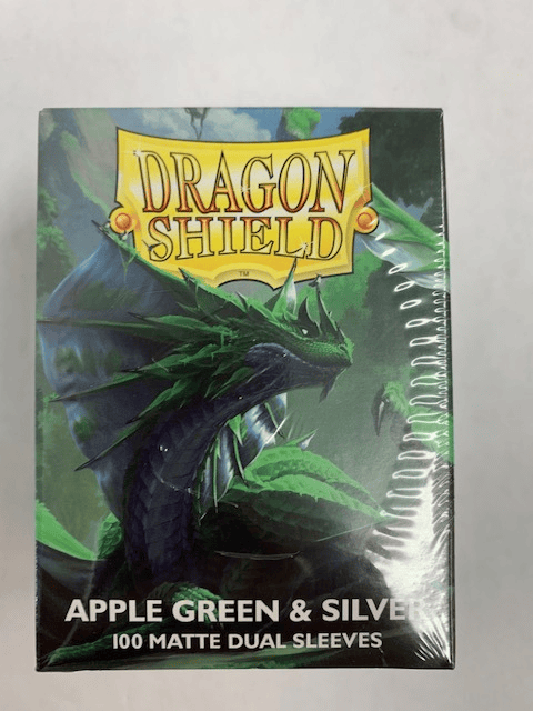 Dragon Shield Dual Matte Apple Green & Silver - 100ct Sleeves
