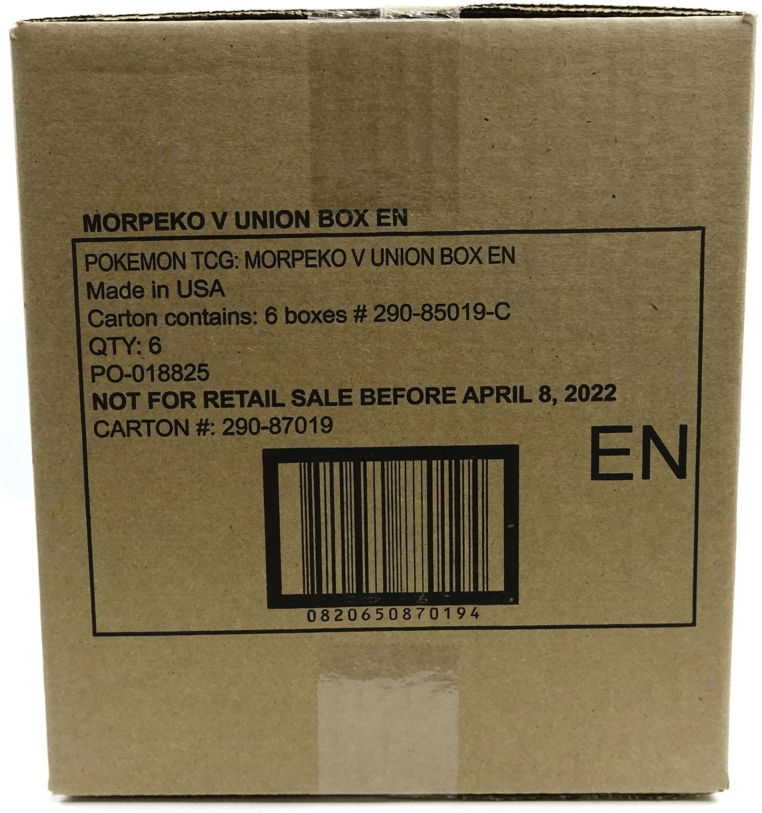 Pokemon TCG Morpeko V-UNION Box Factory Sealed Case (6 Boxes)
