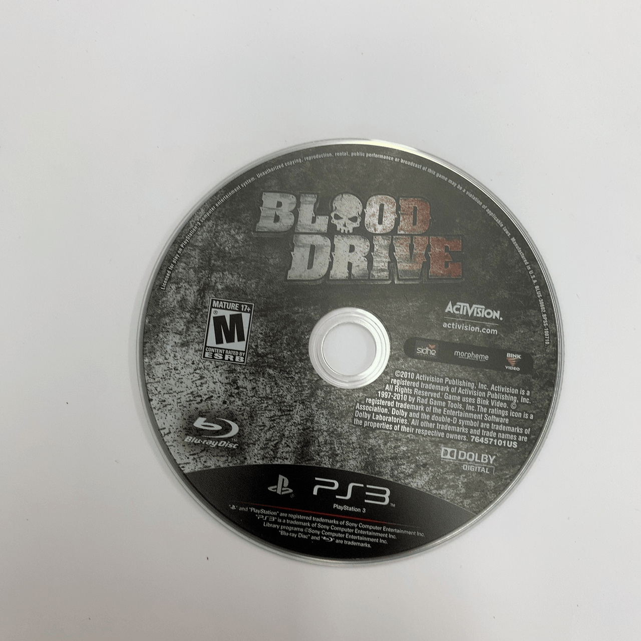 Blood Drive - PlayStation 3 (PS3) - Disc Only (Replacement Case)