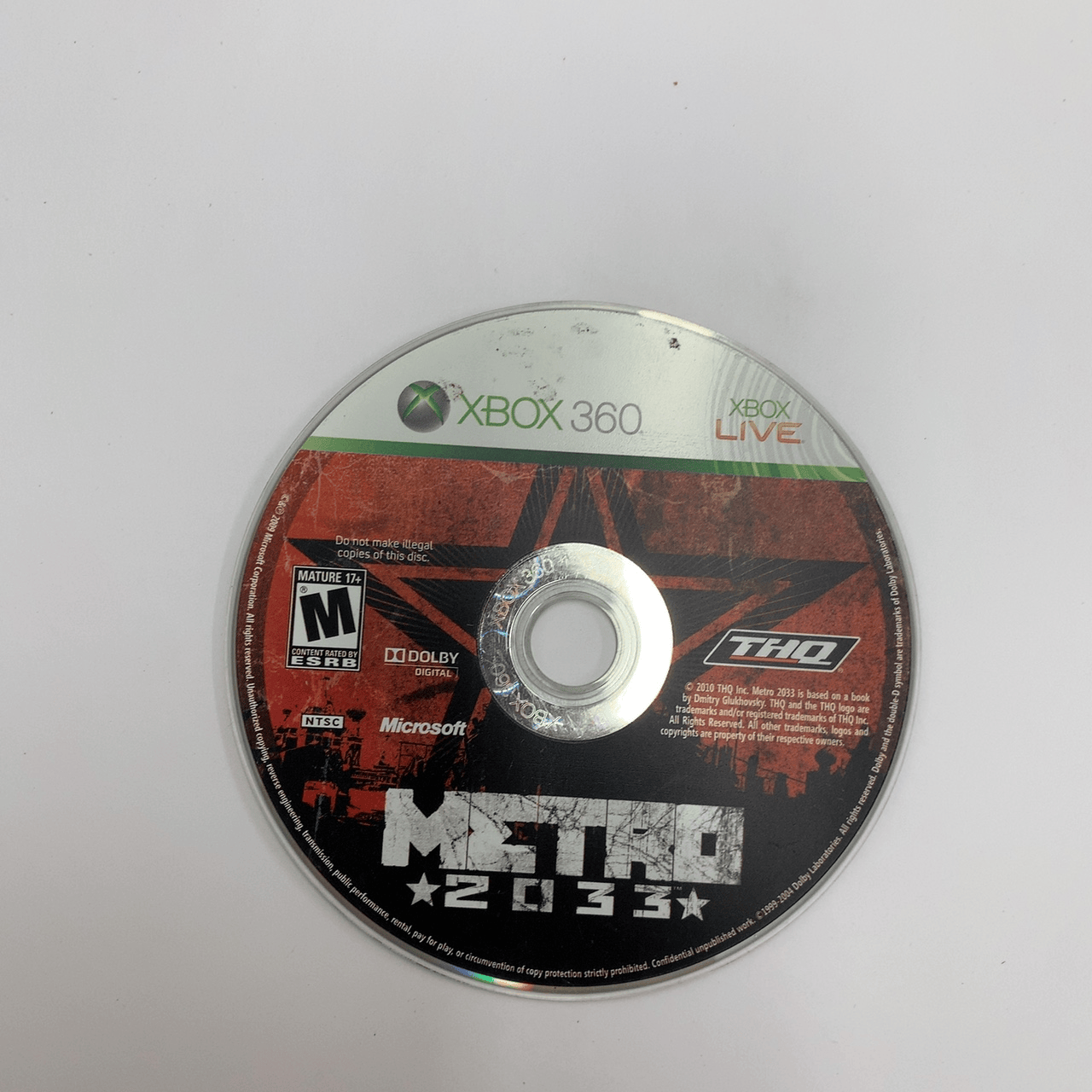 Metro 2033 - Xbox 360 - Disc Only