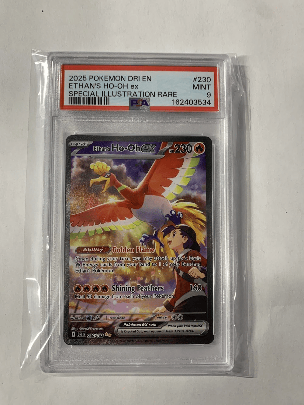 Pokemon Ethan's Ho-Oh ex (Special Illustration Rare) #230 Destined Rivals (2025) - PSA 9