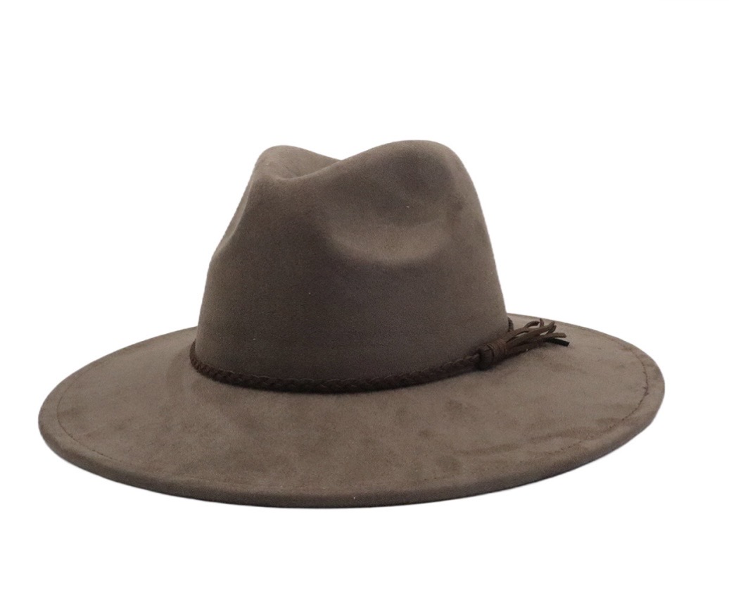 Flat Wide Brim Hat Blank - Teardrop Crown (Coffee)