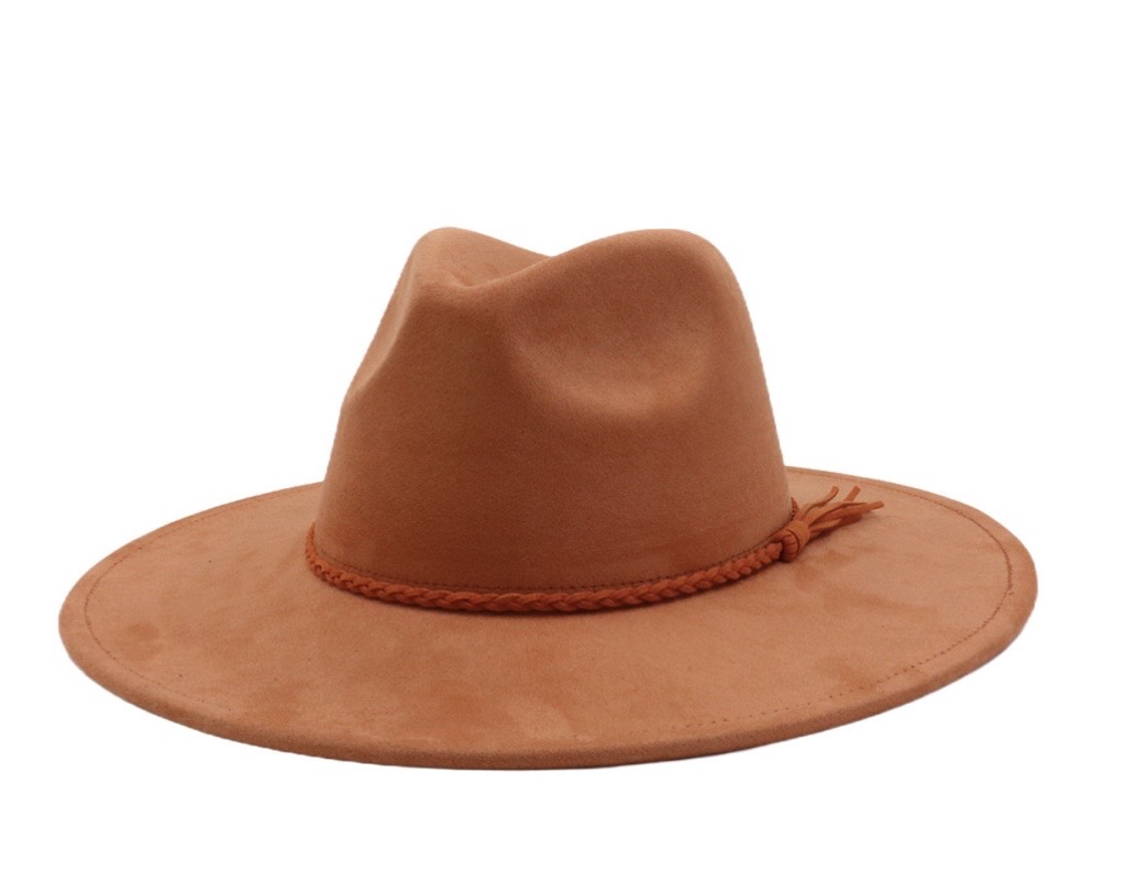 Flat Wide Brim Hat Blank - Teardrop Crown (Rust)