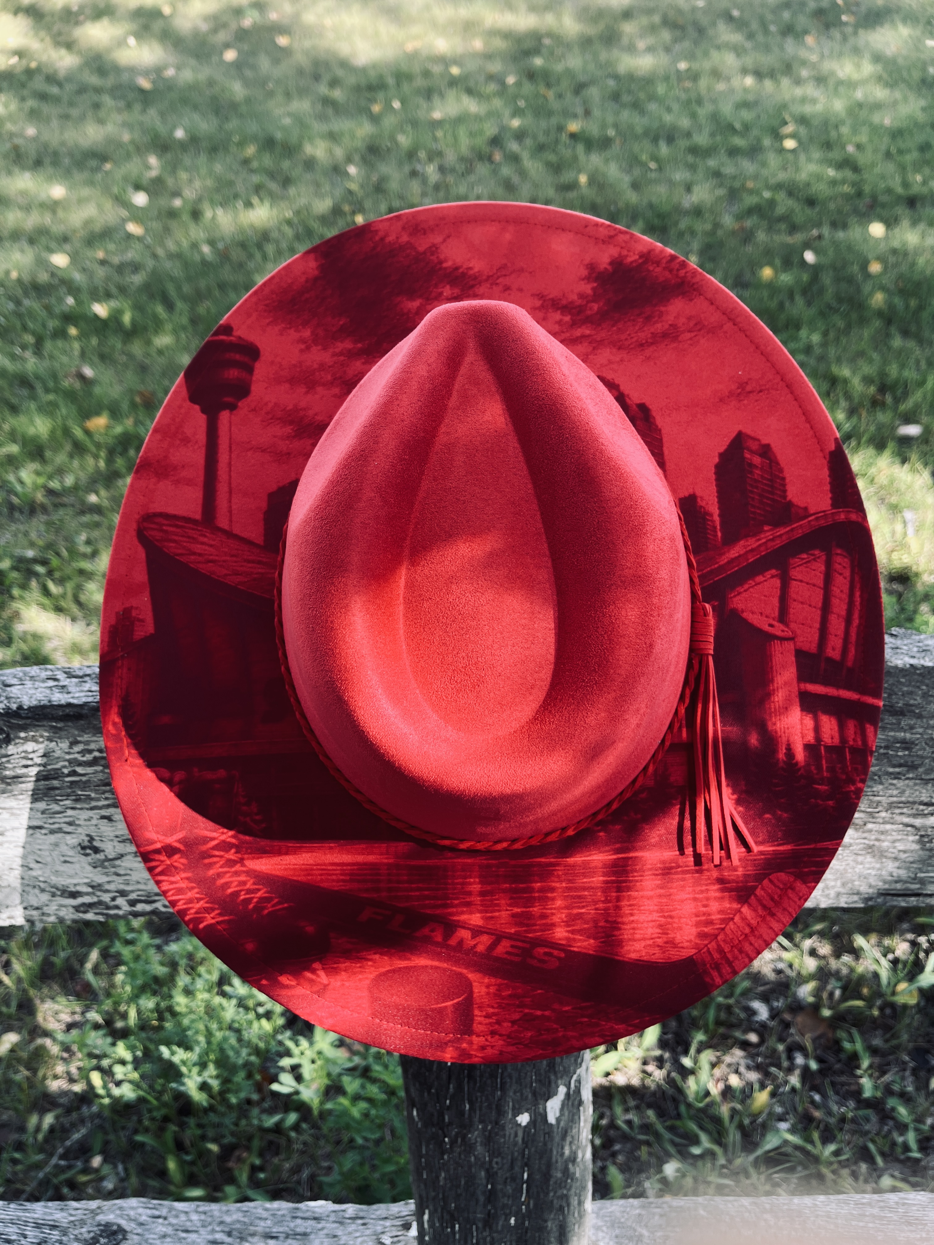 Engraved Wide Flat Brim Hat (Calgary Saddledome)