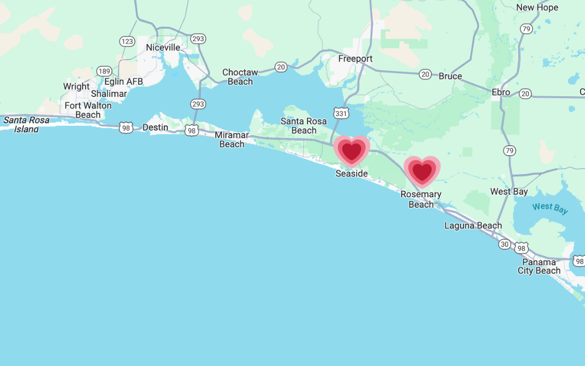 Rosemary Beach Florida Map Where To Stay 30A.