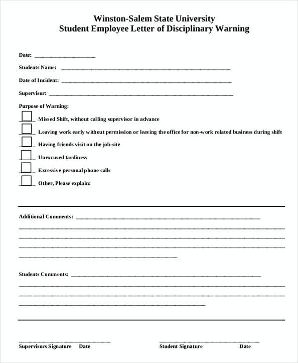 employee write up form sample mous syusa