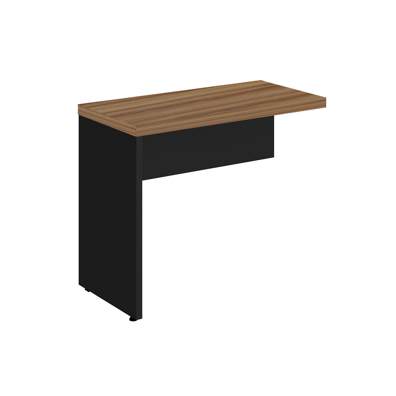 Mesa Auxiliar Pedestal 90×40 cm com 3 Gavetas — Nogal Sevilha e Preto