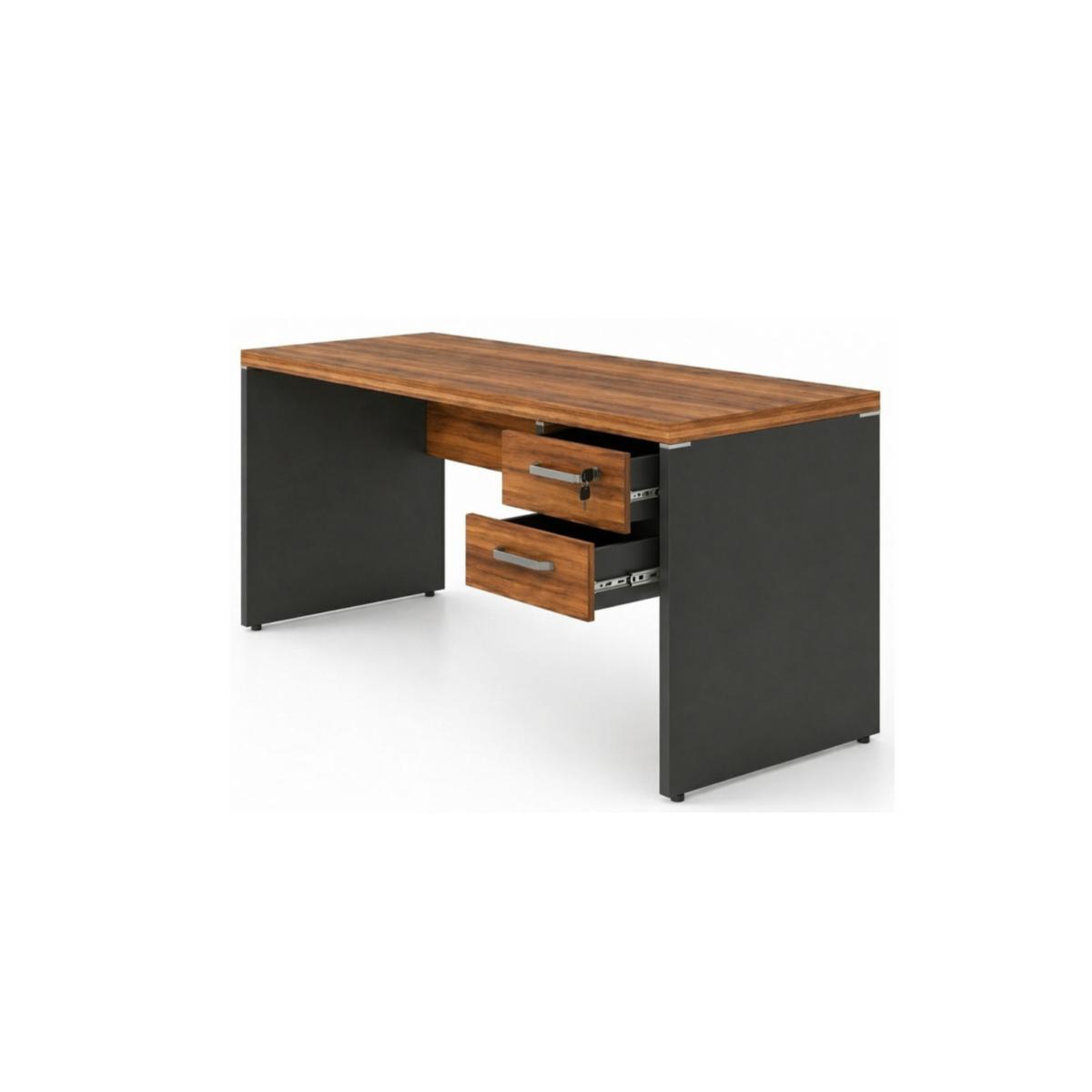 Mesa de Escritório Executiva 1,20 m com 2 Gavetas e Chave