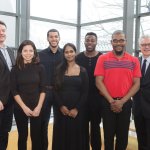 CSO concertmaster Timothy Lees, Diana Flores, Emilio Carlo, Vljeta Sathyaraj, Blake-Anthony Johnson, Maurice Todd and CCM Dean Peter Landgren.