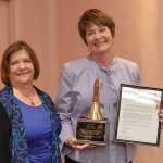 Assistance League member Betty Rothgeb and Mary Ronan, Cincinnati Public Schools superintendent