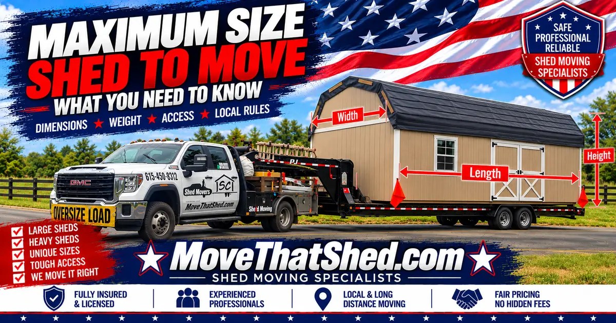 Maximum Size Shed to Move