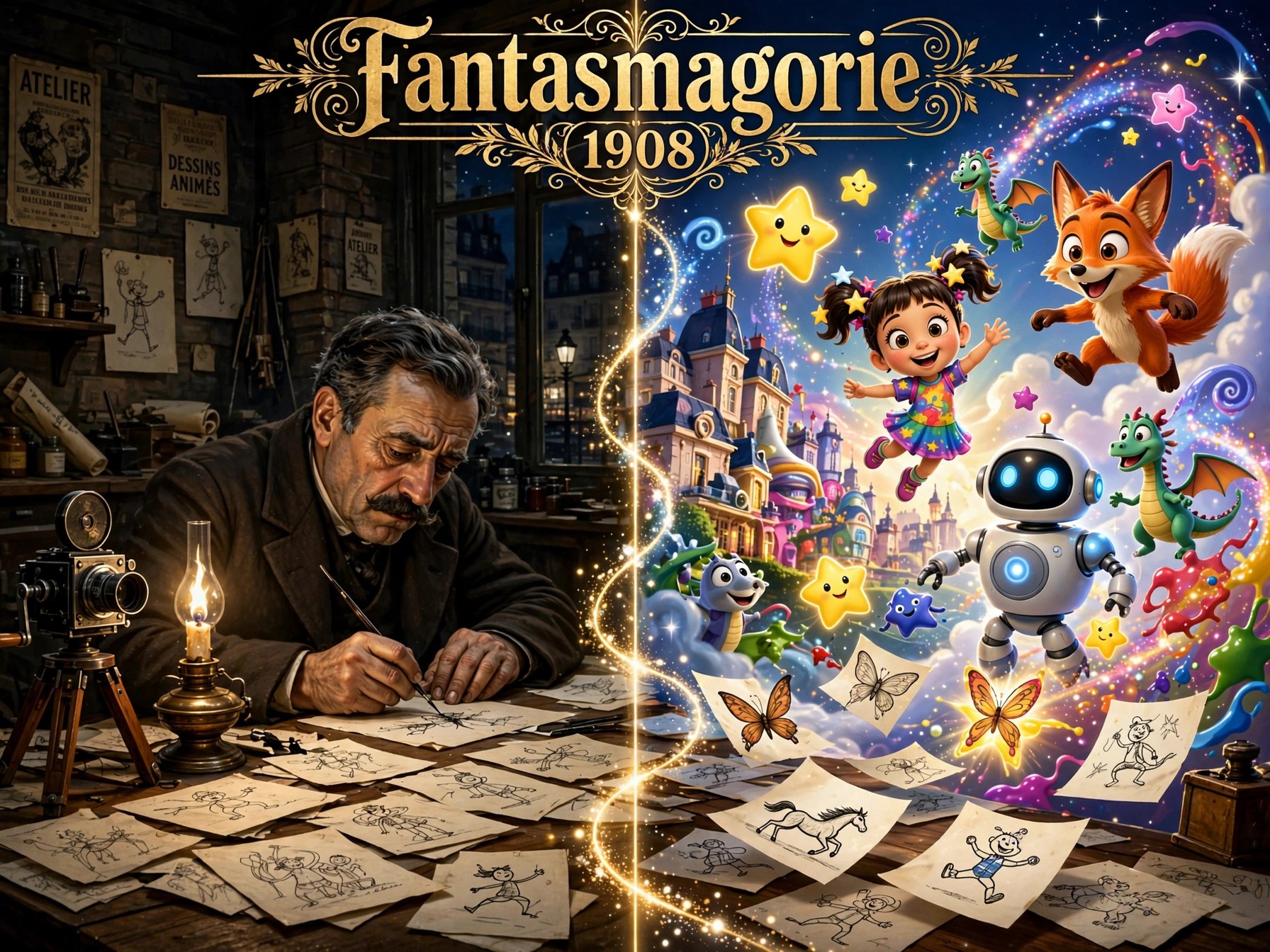 Movie Nurture: Emile Cohl 1908 Paris studio mein pehli animated film Fantasmagorie banate hue — Animation ke janmdata ki kahani jo Disney se pehle shuru hui thi