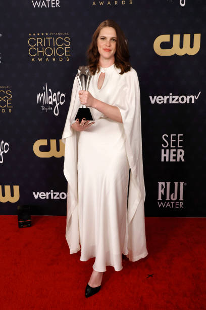 Jennifer Lame, winner of the Best Editing award for “Oppenheimer,” poses in the press room during the 29th Annual Critics Choice Awards at Barker Hangar on January 14, 2024 in Santa Monica, California. Photo Credit: Frazer Harrison/Getty Images