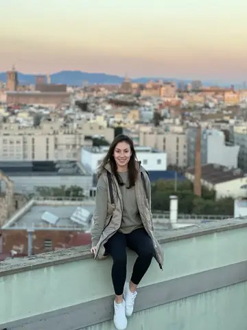 Rebecca on a rooftop in Barcelona